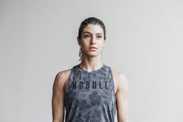 Nobull High-Neck Women's Tank Tops Grey Pink | Australia (QC8962)